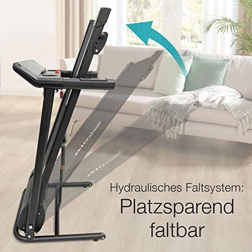 Foto von Laufband mit Motor: Klappbares Laufband mit Hydraulikfaltsystem für zuhause, ideal für Indoor Ausdauertraining, 1,5 PS mit Geschwindigkeit bis zu 12 km/h, belastbar bis 100 kg