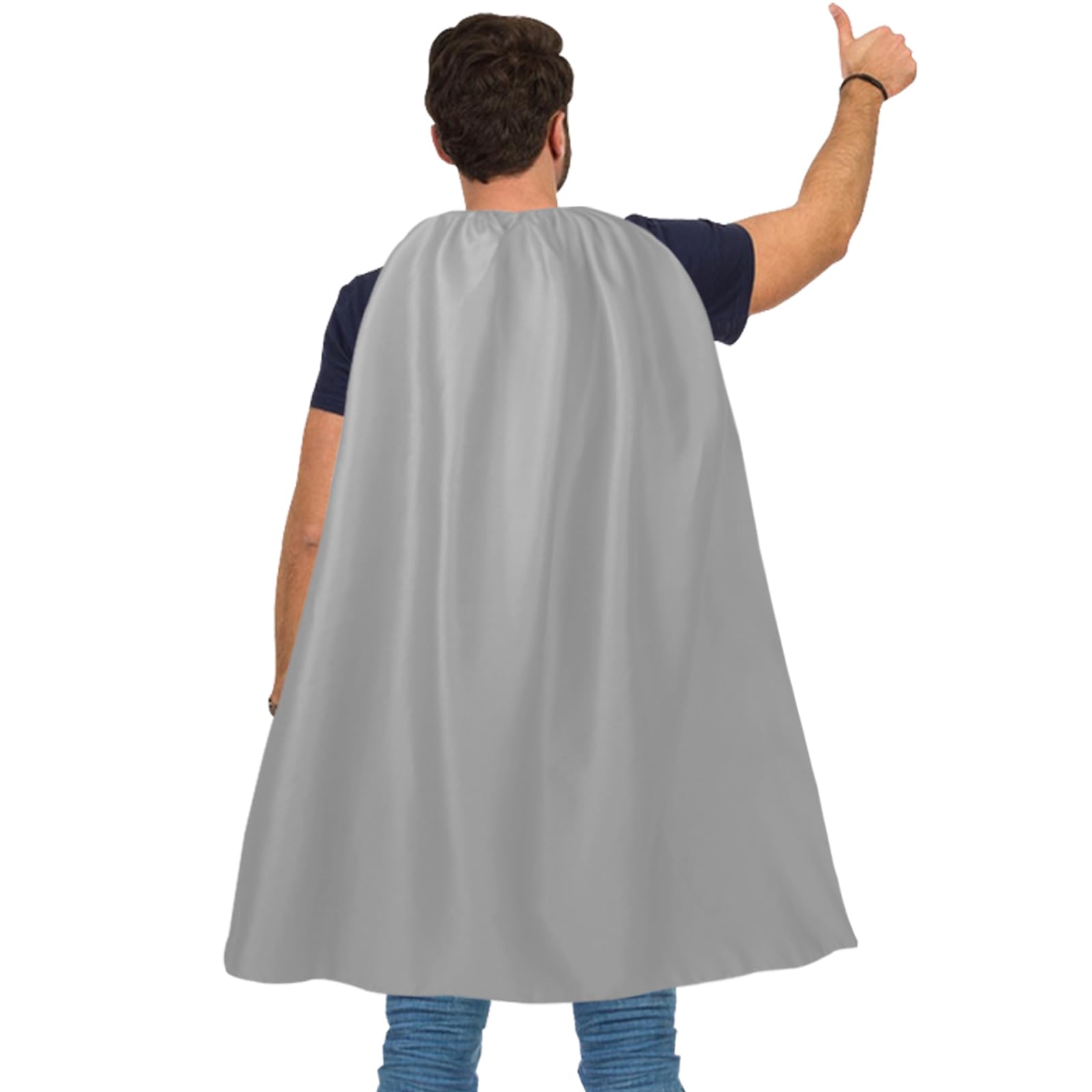 VAAT Adult Superhero Capes and Masks - Cape & Mask Costume for Halloween, Superhero Party Capes, Perfect for Cosplay, Christmas Parties, Role Play Event(Grey)