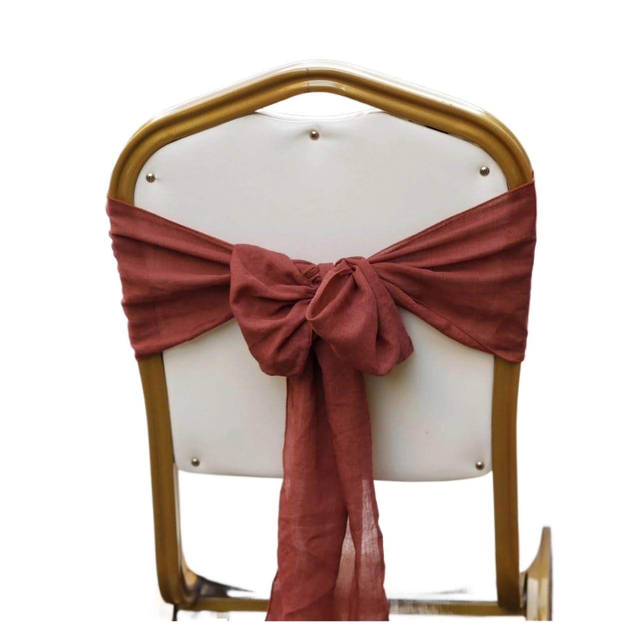Chair Sashes 30-100Pcs Dusty Rose Cheesecloth Chair Bow Sashes Decorative for Wedding Ribbons Party Ceremony Banquet Covers(Red,50PCS)
