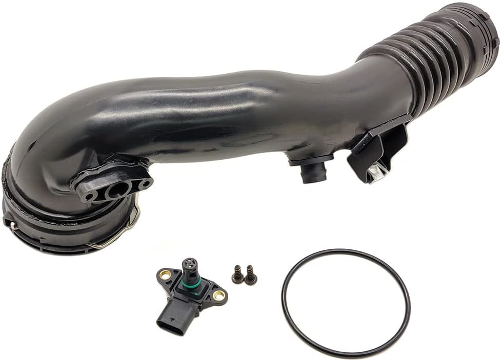 13717609811 Air Turbo Induction Pipe Rear Duct w/Sensor for 2010-2017 BMW 535i 640i 740i X5 X6 3.0L N55 Replacnt # 13717609811