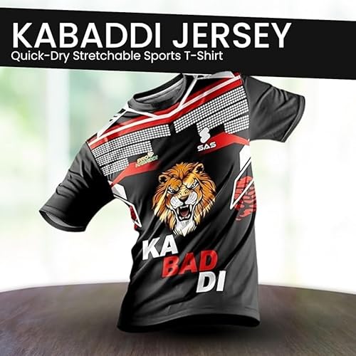 Image of Kabaddi Jersey for Boys & Men | Quick-Dry Stretchable Sports T-Shirt for Practice & Match Wear | Lightweight Durable & Breathable Fabric | Vibrant Team Colors