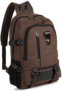Homesen Mochila portátil para homens, mochila de viagem de lona, bolsa de armazenamento de grande capacidade, mochila escolar para acampamento, caminhada, ciclismo, escola de negócios