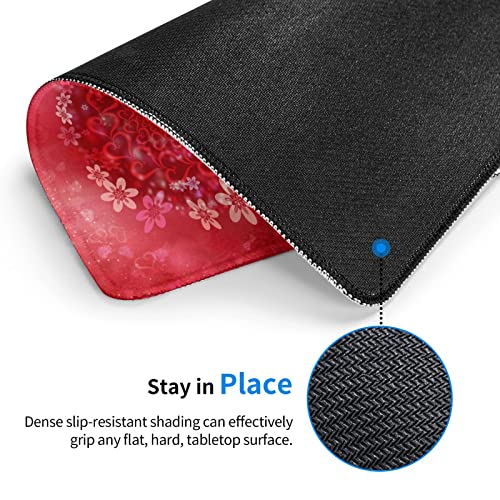 Tapis de souris en forme de cœur imperméable avec bords cousus anti-effilochage