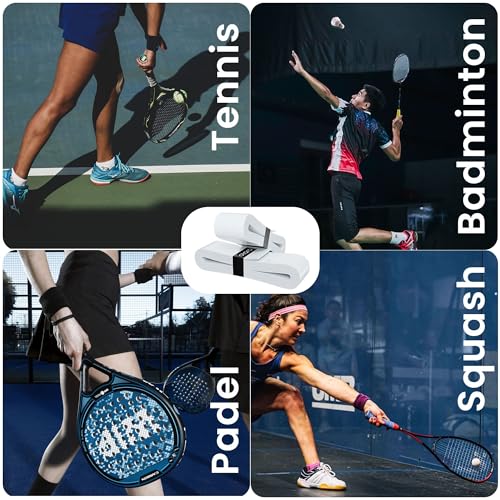 Otaro Griffband Tennisschläger – rutschfest & schweißabsorbierend | Badminton Griff Band, Padel, Tennis Overgrip Band | nachhaltige, plastikfreie Verpackung | weiß (2er Set)