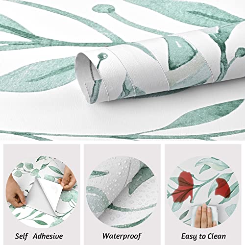 Papier peint autocollant feuilles vertes pour relooker un meuble abîmé - 5