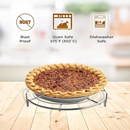 3Pc Round Cooling Racks For Cooking And Baking, Stainless Steel Steamer Rack, Canning Rack, Cooking Rack, Cake Cooling Rack - Circle Wire Cooling Rack For Air Fryer, Instapot, Cake Pans - 7", 9",10.5" #TOP4