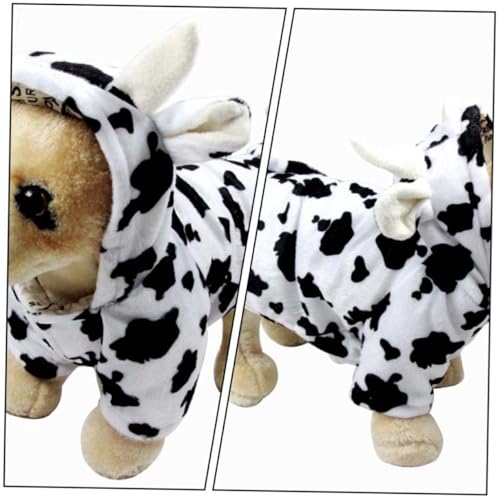 Disfraz de vaca para perro pequeño talla M blanco miniatura 5