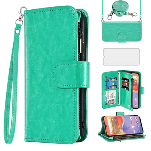 Étui portefeuille ZTE ZMAX 11 Asuwish avec fermeture éclair