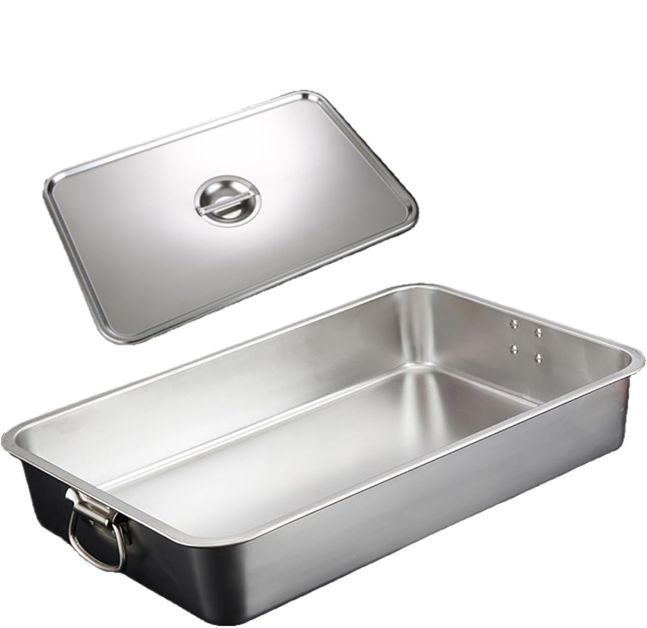 Sartenes Gastronorm de acero inoxidable,Sartén apilable for catering,Rozaduras de alimentos comerciales de metal(60 * 40cm,10cm)