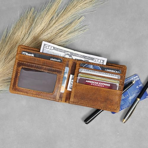 Men's Bifold Wallet – Genuine Leather Slim Wallet for Men, 1 Cash Compartments, 7 Card Slots & Coin Pocket – Stylish, Durable & Lightweight Men's Wallet2