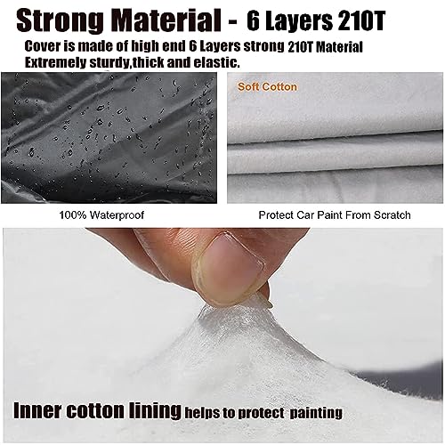 Image of Car Cover Compatible with BMW M4 /4 Series /i4 eDrive /428i 430i 440i 2014-2024, 6-Layers 210T Windproof All Weather Waterproof UV Sun Protection Snow Dust Storm Resistant with Straps Outdoor Covers
