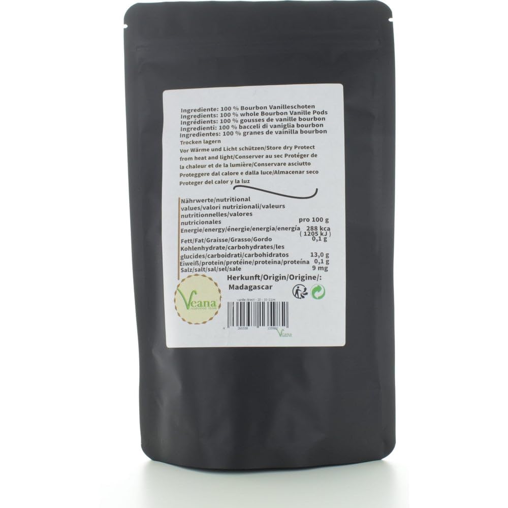 Bourbon Vainas de vainilla (20 unidades, 10-11 cm), calidad gourmet, grado A, 100% natural de Madagascar