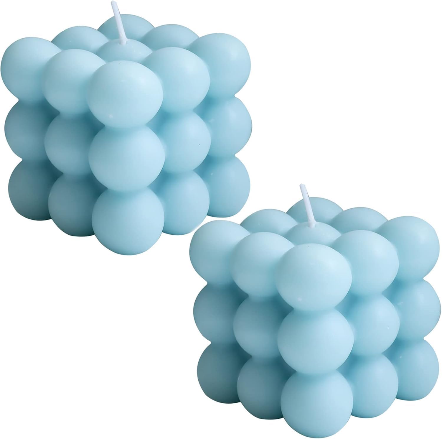 Scented Bubble Cube Candles for Home, Scented, Soy Wax Aromatherapy Candle, Aesthetic Room Decor Cute Danish Pastel Large Decorative Shaped Candles Gifts (Blue)-image-26