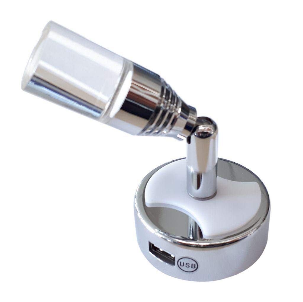 Dimatec LED Leseleuchte mit Nachtlicht, USB, 12V, 1W