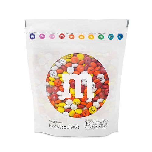 M&M'S Caramelos de chocolate con leche prediseñados  2 libras de caramelo a granel en paquete resellable para regalos de felicitación, logros,