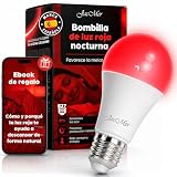 Luz Roja Nocturna Melatonina |Bombilla LED Roja E27 7W |0% Luz Azul |Sin Flicker |Respeta el Ritmo Circadiano |Bombilla Roja para Dormir Antes+ EBOOK Regalo |Ideal Dormitorio Pasillo Bebé (1, E27)