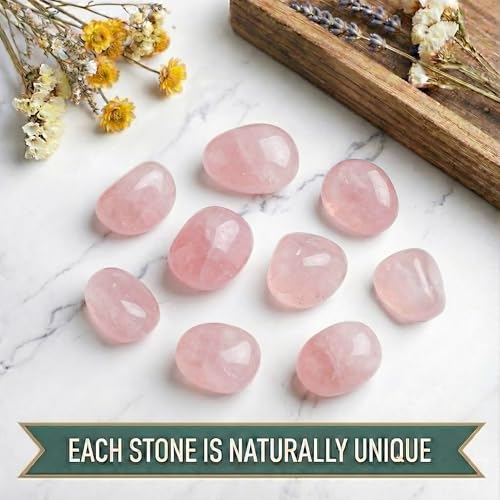 Image of Hand-Selected Rose Quartz Stone, Large 1.2 in Polished Crystal, Gift Box