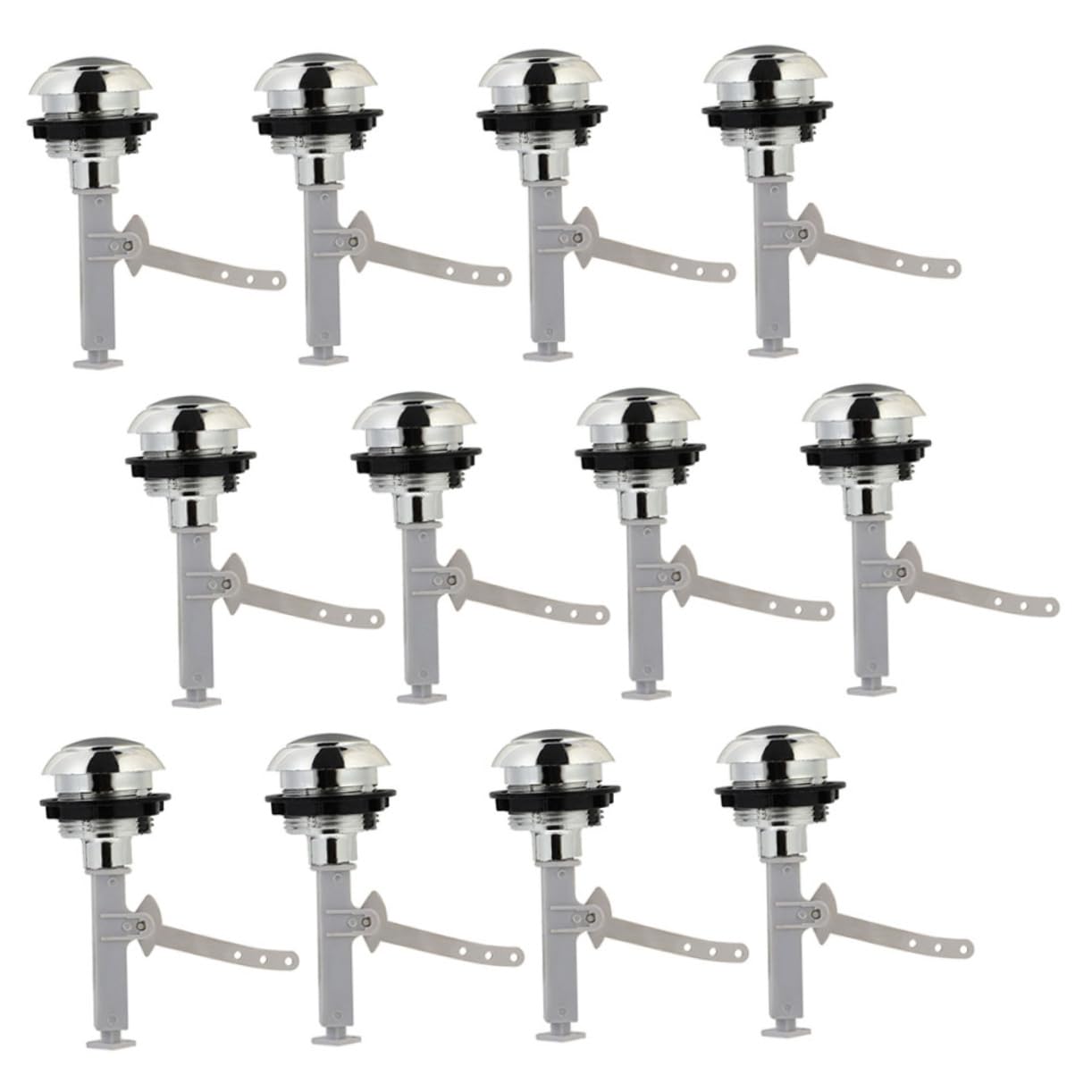 EXCEART 4 Set Pulsante Della Toilette Parti Toilette Pulsante Servizi Igienici Chiave Sostituzione Del Pulsante Del Wc Pulsante Dello Sciacquone Del Wc Addominali Argento 12 Pezzi*4