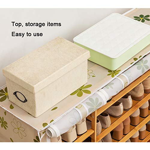 Jinyi2016Shop Shoe Rack 7 Tiers Shoe Rack Double Row Storage Shoe Rack With Dustproof Cover And Wooden Frame For Dormitory Home Corridor Applicable Shoe Organizer Shelf For Entryway (Color : Gray) #TOP4