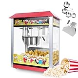 Savorix ポップコーンメーカー 業務用 電気ポップコーンマシン 225g/2分 保温機能搭載 テフロン加工釜 映画館/イベント対応 110V