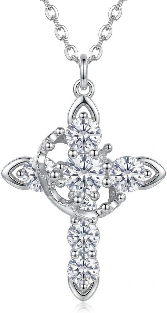 Cross Necklace 18k Gold Plated Christian Faith Jewelry Gift for Women