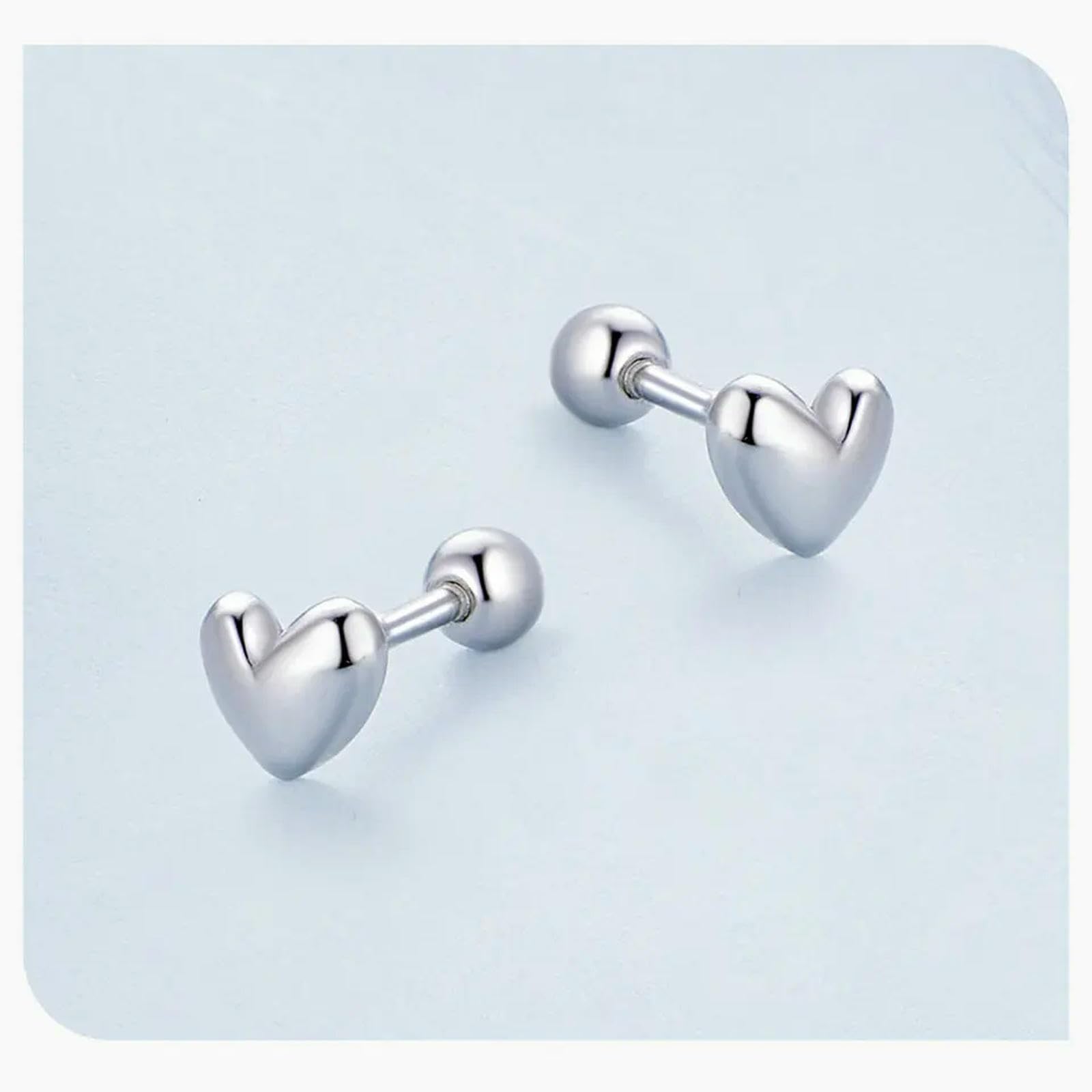 WZGWDC 925 Sterling Silber Herz Ohrstecker Ohrringe für Frauen süßer feiner Schmuck Geschenk