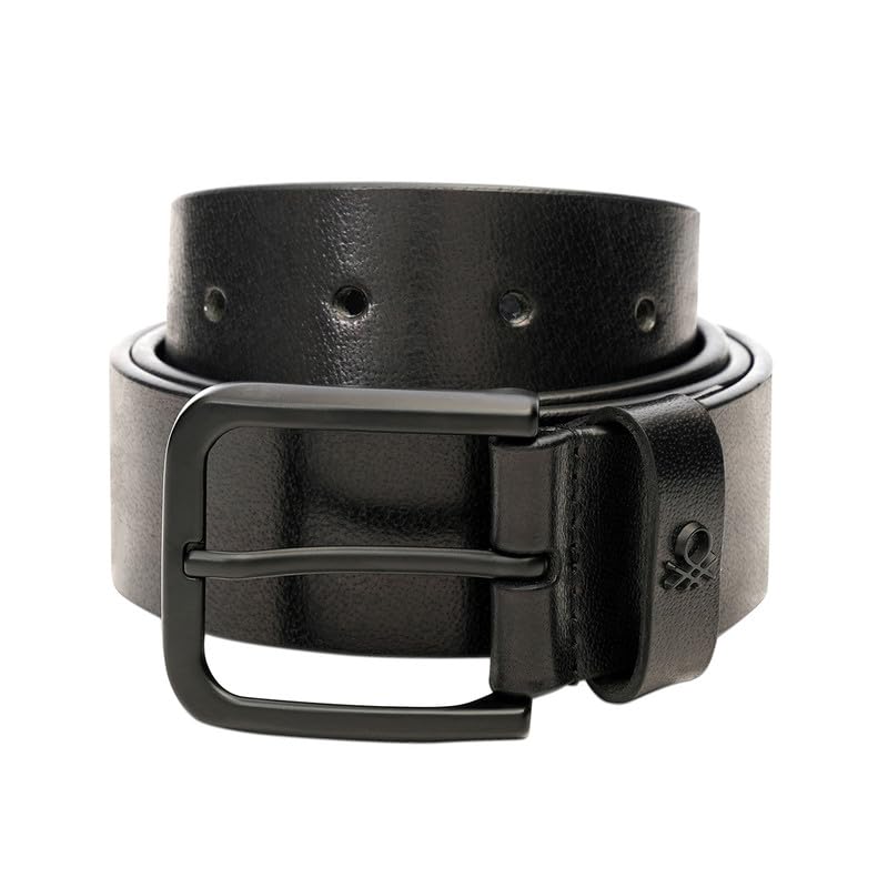 Men's Belt Thalara | Leather Textured Finish Old English Brass Pin Buckle Casual Waist Belt | Size - S 80Cm-image-11