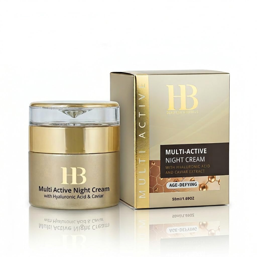 Crema de Noche Reafirmante 50 ml, Crema Facial Hidratante con Vitamina E, Pro-Vitamina B5, Aceite de Aguacate, Aceite de Oliva, Aloe Vera y Minerales del Mar Muerto, Apta para Todo Tipo de Piel