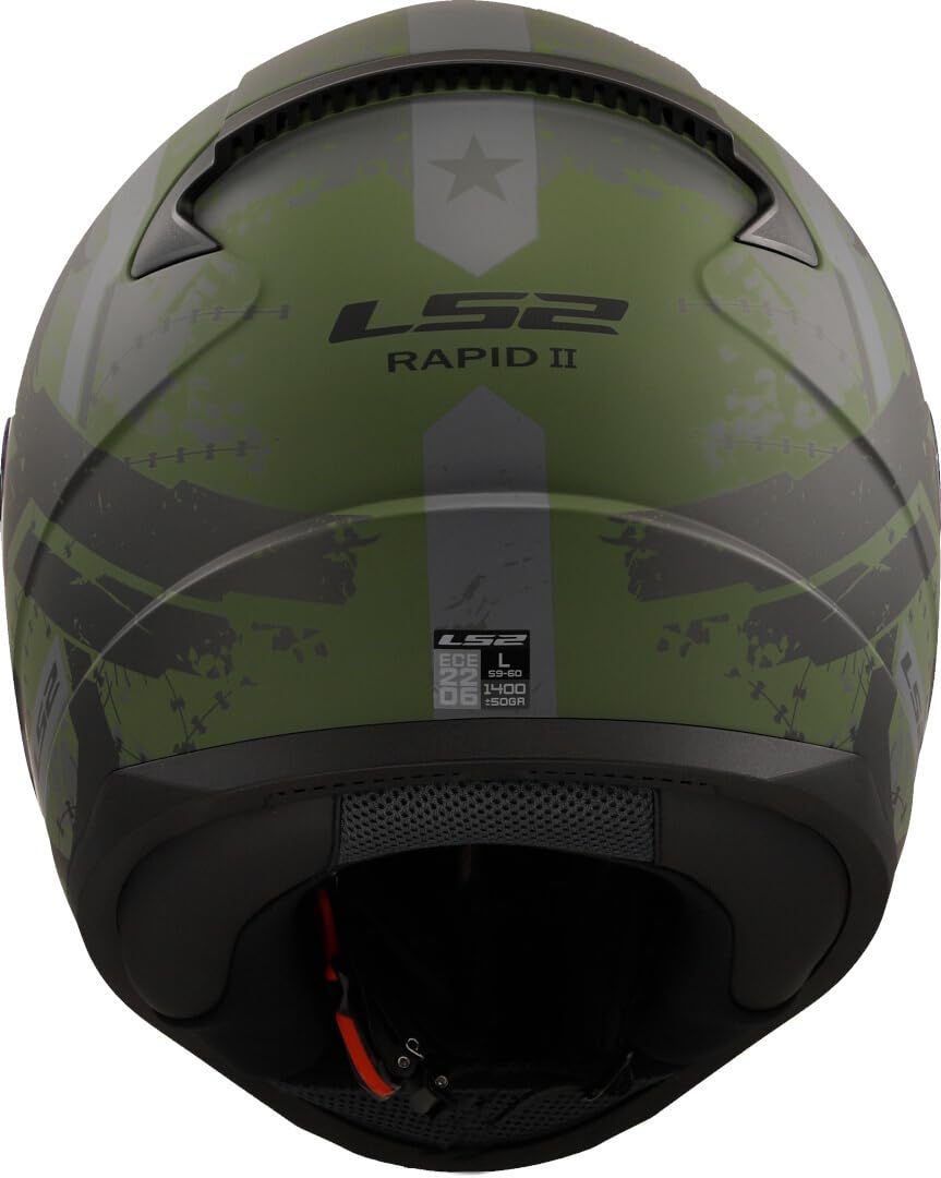 LS2, Casco Moto Integral RAPID II THUNDERBIRDS Military Green, M