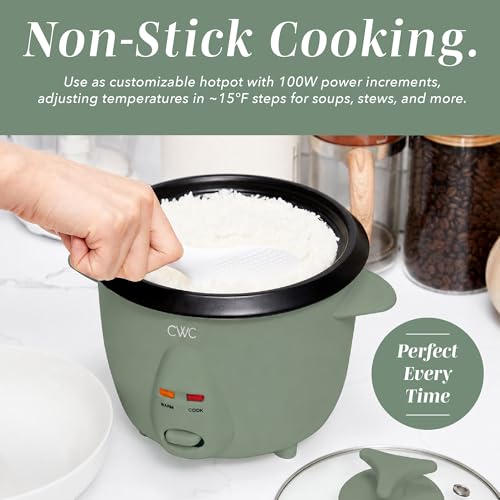 Image of COOK WITH COLOR 6 Cup Rice Cooker 300W - Effortless Cooking and Perfectly, Cooks 3 Cups of Raw Rice for 6 Cups of Cooked Rice, Green