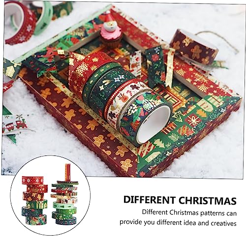 PRETYZOOM 21 Rolos Washi Tape De Natal Fita De Embrulho De Presentes Fita De Natal Festival De Papel