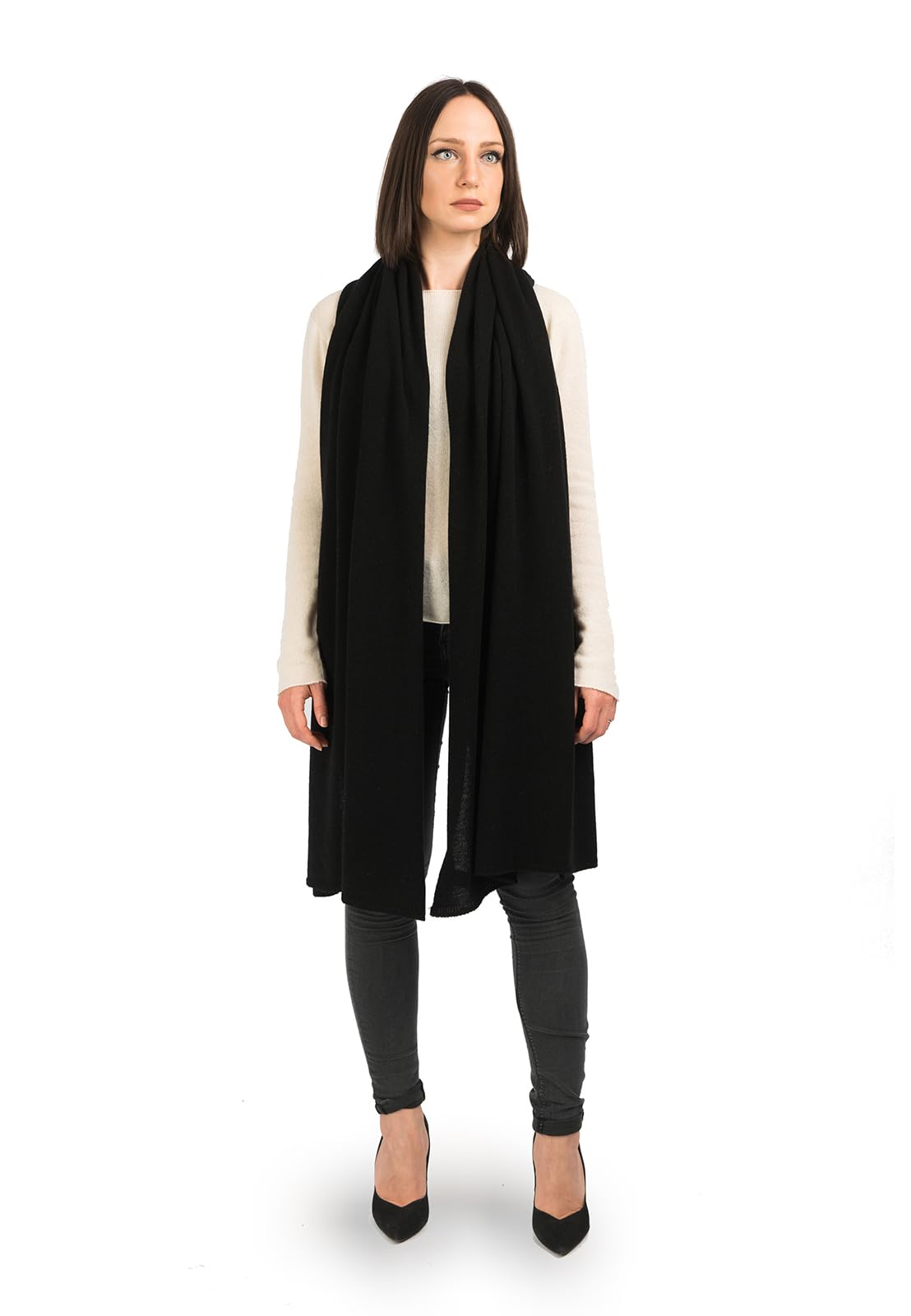 Dalle Piane Cashmere Damen Stola 100% Kaschmir | Hochzeitsschal und Abendstola für Zeremonien und Reisen, 60x205 cm, vier Jahreszeiten, Geschenk für Sie, Made in Italy