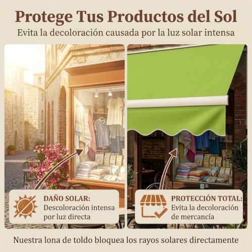 Lona impermeable para terraza, balcón y jardín de 6x1.5m sin estructura 6