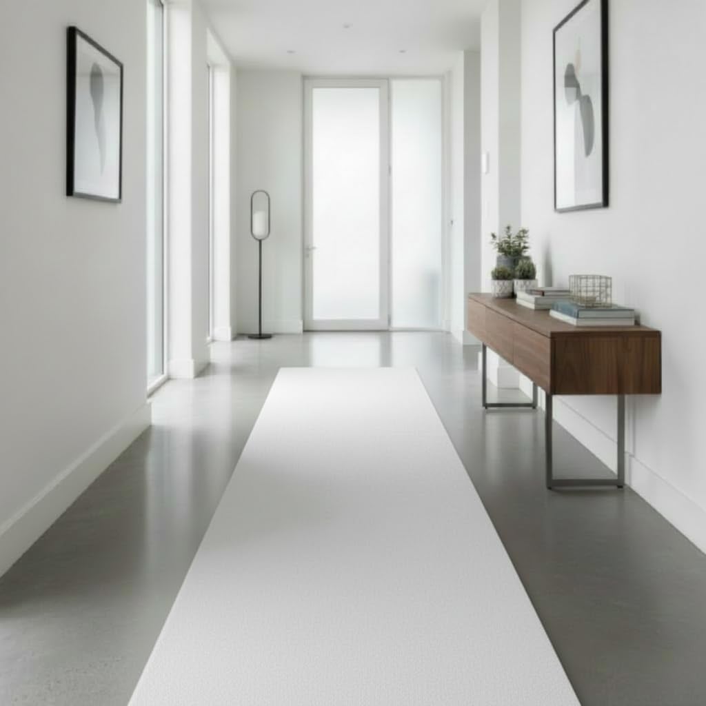 Plushtale, Soft Fluffy Plain Hallway Runner Rug, Snow White, 60x200cm — image 1