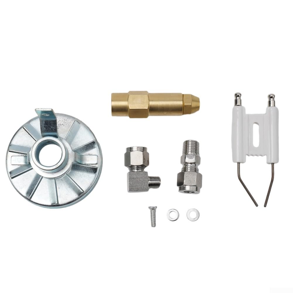 Ugello bruciatore olio esausto sifone in acciaio inox, angolo di spruzzo regolabile, apertura 0 8 mm, adatto per liquidi ad alta viscosità (0,5 mm)