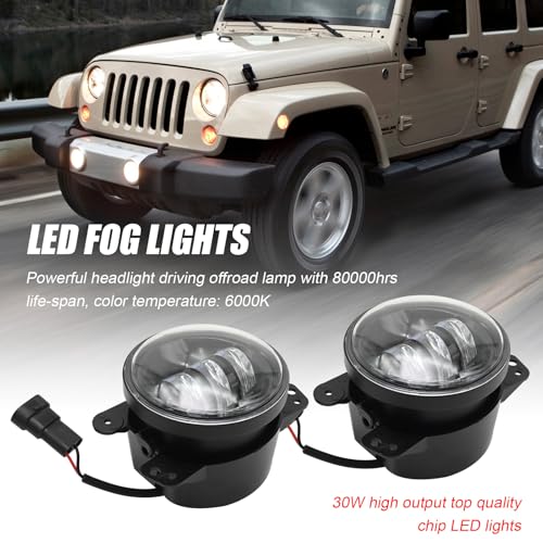 Anxingo 2 Pack luz LED niebla redonda 4 pulgadas 30W miniatura 7