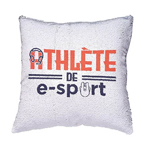Coussin Sequin Paillettes Bleu Solution Confort Déco Espace Gaming Fatigué - 4