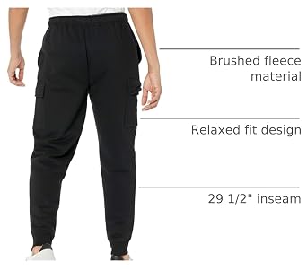 Amazon Essentials Men's Relaxed Fit Cargo Fleece Jogger Sweatpants with Drawstring