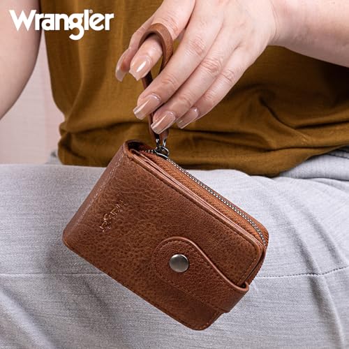 Montana West X Wrangler Rfid Card Holder Small Credit Card Wallet for Women Compact Zip Card Case Ladies Cash Wallet with Multi Credit Card Holder and ID Window4