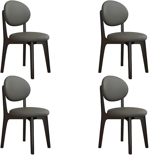 Miniatura 86 de YVYKFZD Juego de sillas de comedor, sillas de cocina de madera maciza, silla de comedor de granja con respaldo curvo, silla tapizada de cuero para