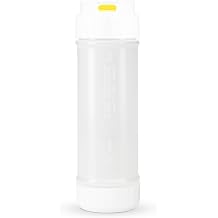 San Jamar EZ Kleen Bottles with Yellow Valves for Standard Sauces, Plastic, 12 Ounces, White, Pack of 12