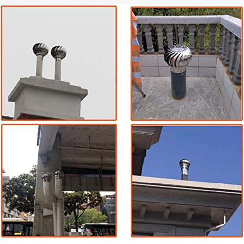 Extractor eólico de acero inoxidable de 300 mm para chimenea con turbina giratoria 7