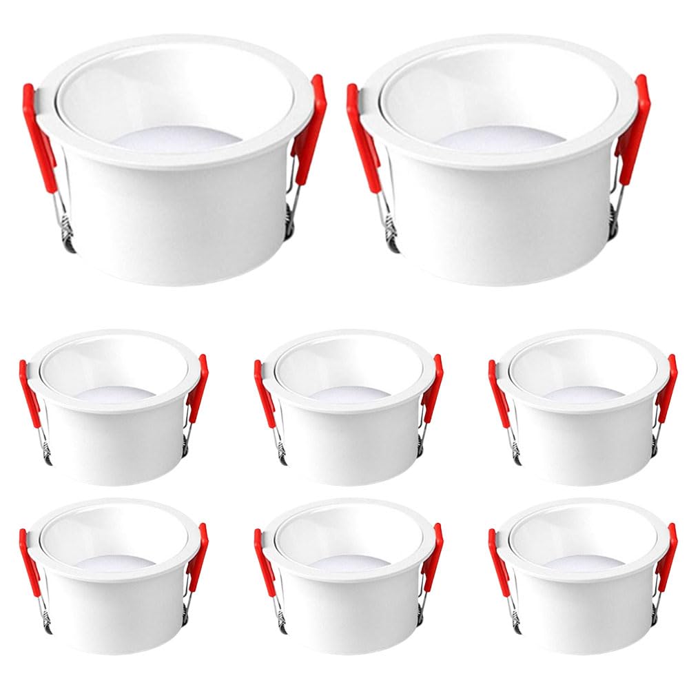 JKJZSALJ 8 Pack 2.9 Inch/3.7 Inch Retrofit Led Recessed Lighting,3000K/4000K/6000K,130Lm/W,Dimmable Led,7W/12W Baffle Trim Recessed Ceiling Light - No Flicker,White-12W