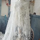 Soft Lace Fabric French Chantilly Eyelash Lace Fabrics Trim for Floral Bridal Wedding Dress Flower Lace Table Cloth DIY Crafts Curtain