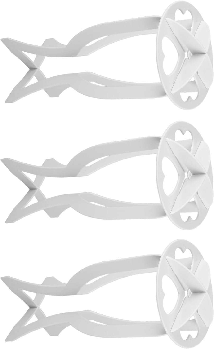 ULTECHNOVO Portable Wig Display Stand for Halloween, White Plastic 3pcs