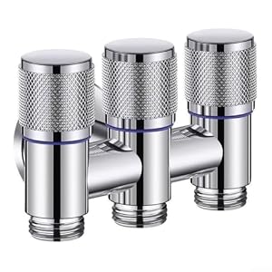Edelstahl-3-Wege-Umstellven... 5, 1 cm Winkelanschlag für Waschmaschine, Geschirrspüler, Verteilerventil, Gartenbewässerung, Wasserhahn-Adapter (Chrom)