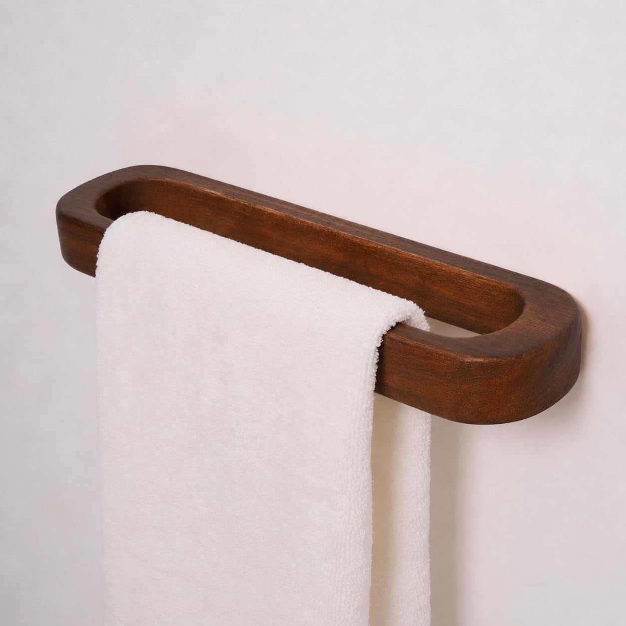 Towel Holder, Bamboo Towel Rack, Wall Mounted Towel Bar for Bathroom and Kitchen, Natural Wooden Decorative Towel Rail