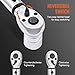 VEVOR 1/2-inch Drive Click Torque Wrench 25-250ft.lb/34-340n.m, Dual-Direction Adjustable Torque Wrench Set, Mechanical Dual Range Scales Torque Wrench Kit with Adapters Extension Rod
