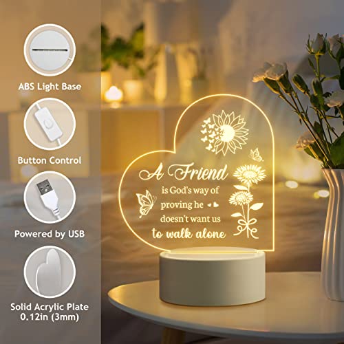 Glydein Friendship Gifts For Women Friends, Friend Gifts For Women, Engraved Acrylic Night Light, Christian Religious Gifts For Women Friends #TOP3