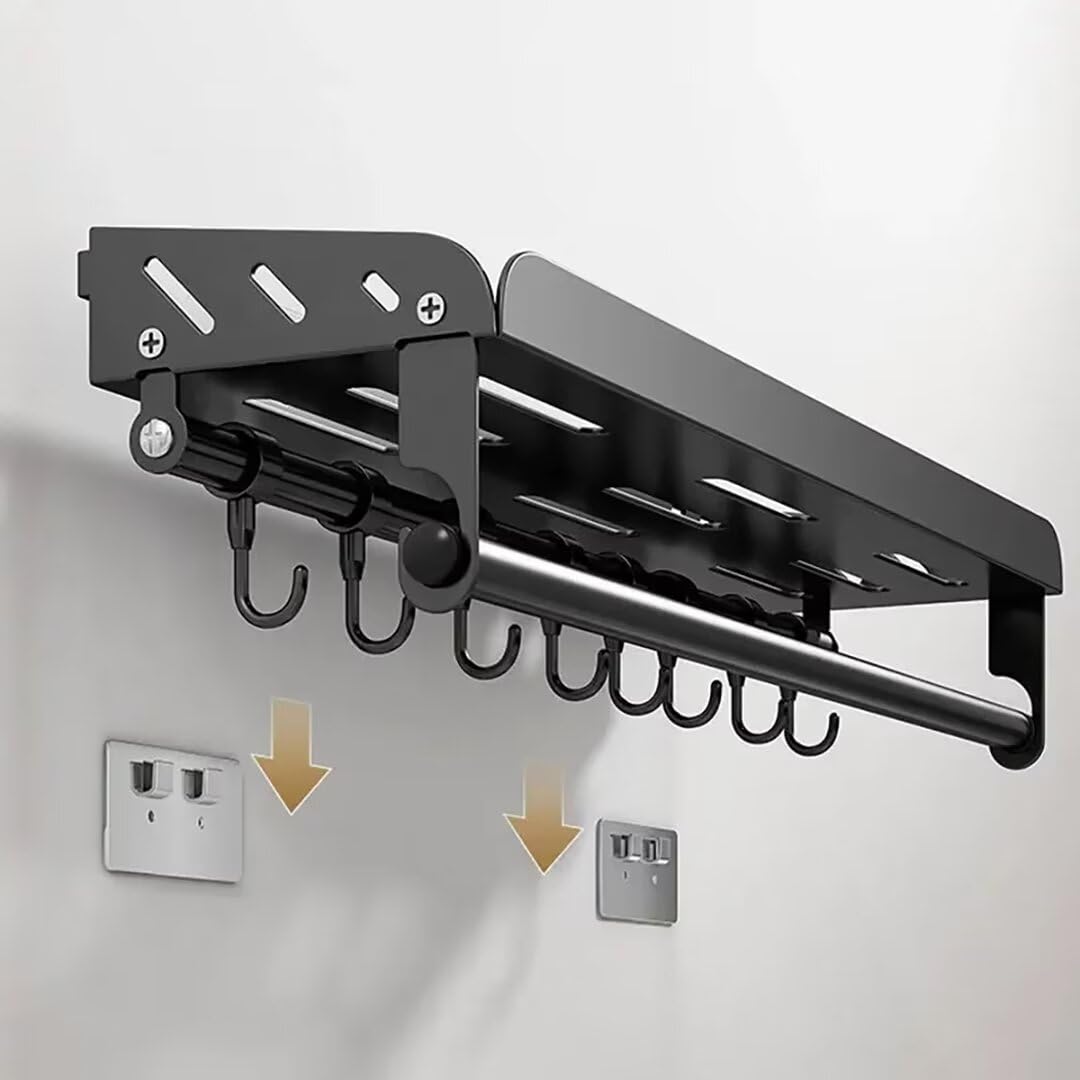 Estante de especias montado en la pared con estantes de almacenamiento para colgar, organizador de especias sin taladrar para especias y condimentos, 60 cm